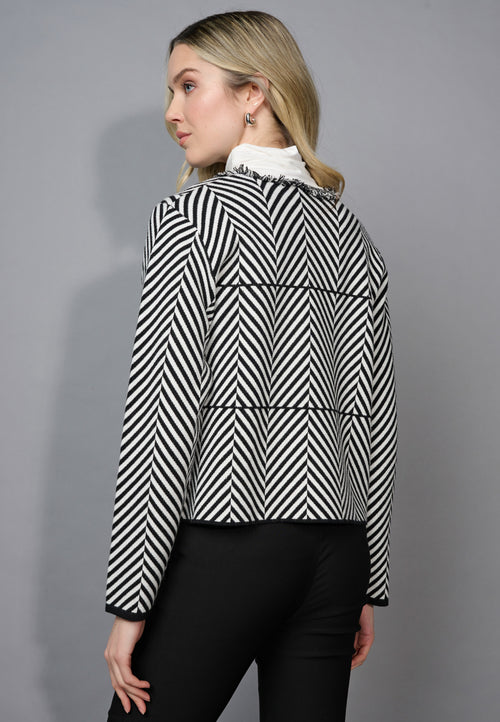 Chevron Fringed Jacket Back View