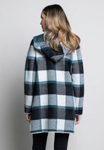 Plaid Hooded Cardigan Back View