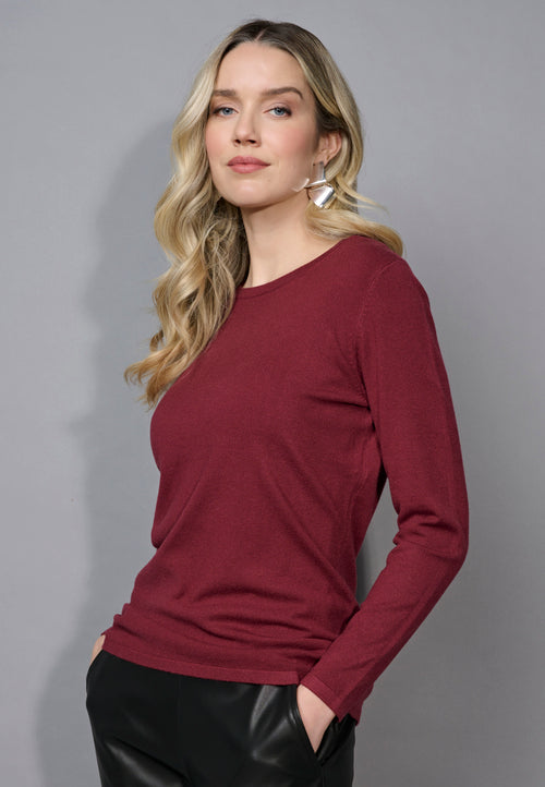 Long-Sleeve Crew Neck Top Front View