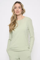 Long-Sleeve Crew Neck Top Front View
