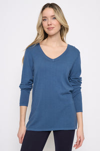 Long-Sleeve V-Neck Top