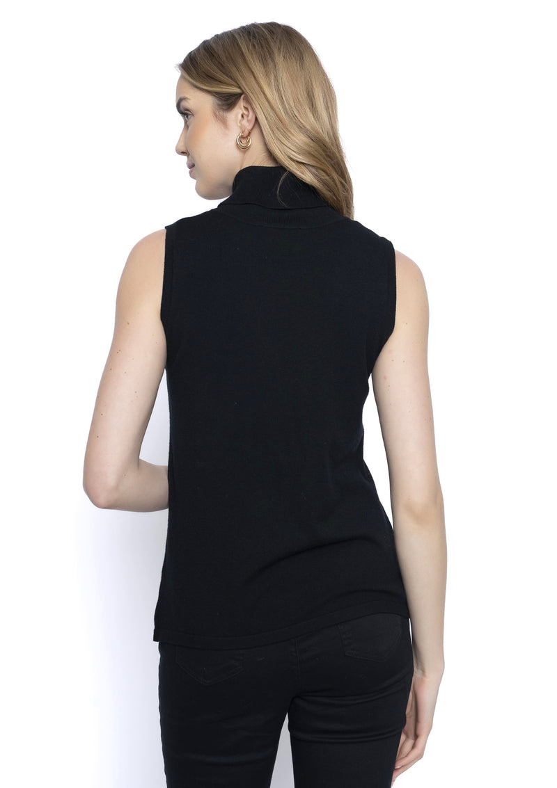 Turtle Neck Tank Black Back View