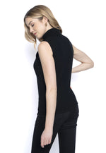 Turtle Neck Tank Black Side View