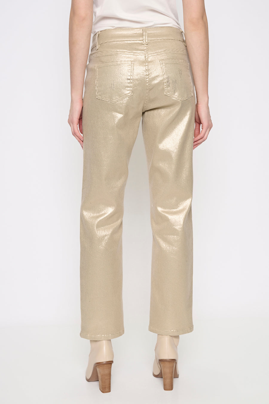 Foil Print Full-Length Jeans Back View