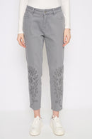 Soutache Ankle Length Jeans Front View