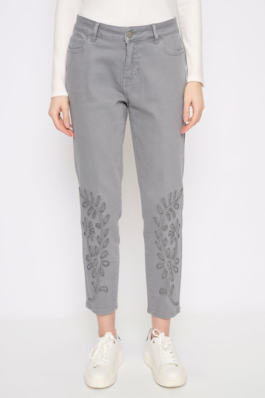 Soutache Ankle Length Jeans