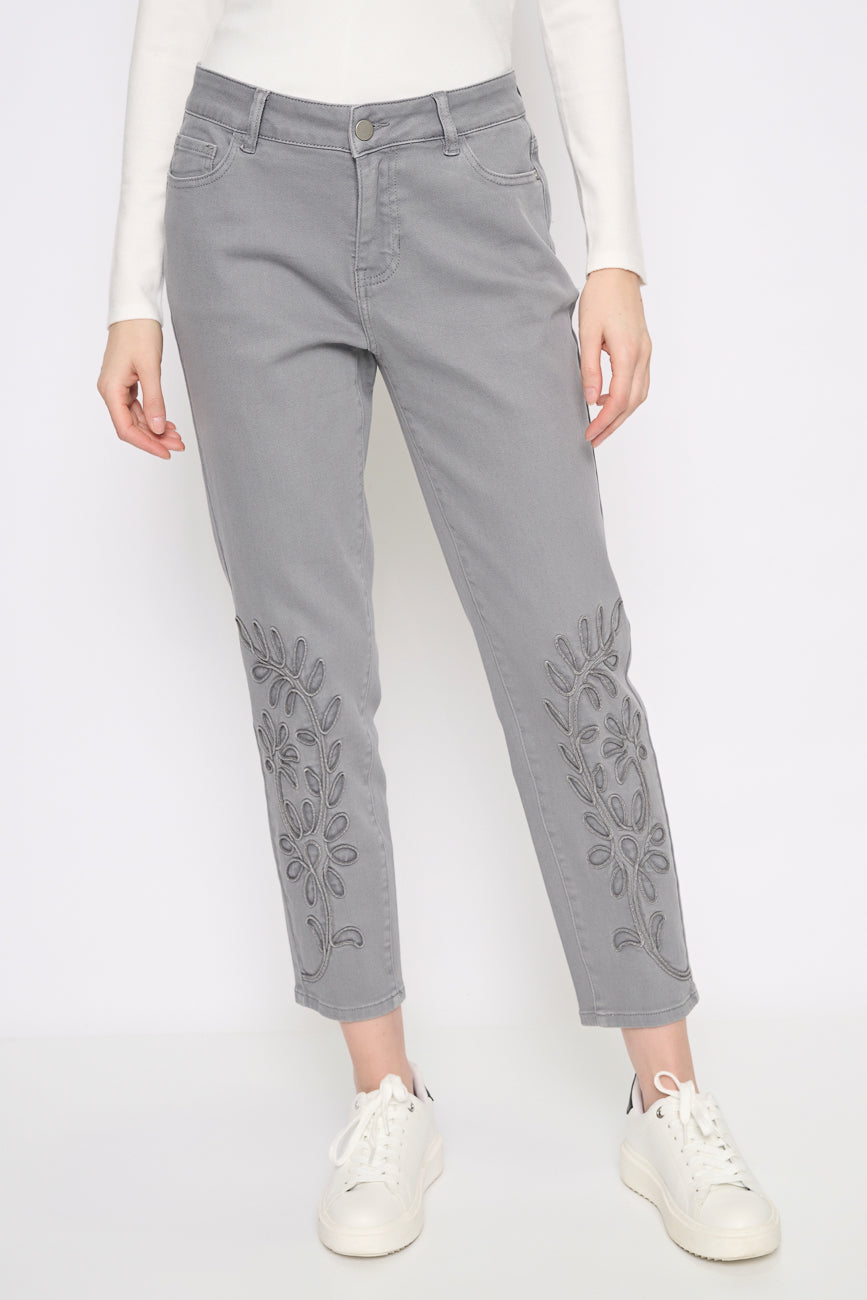 Soutache Ankle Length Jeans