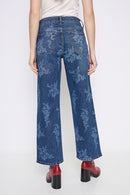 Embellished Wide-Leg Full-Length Jeans Back View