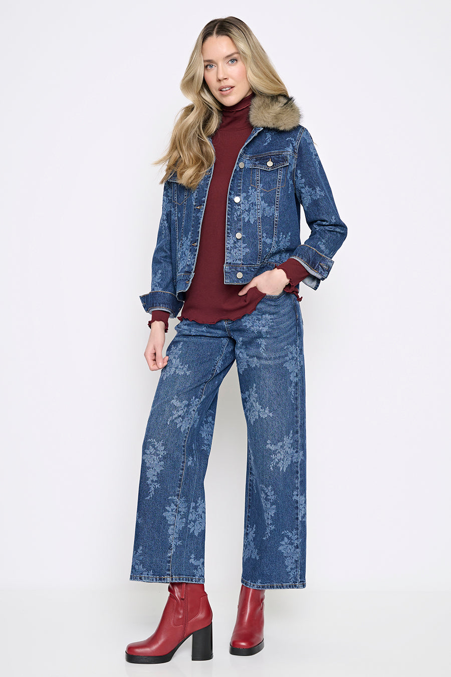 Embellished Wide-Leg Full-Length Jeans Full Length