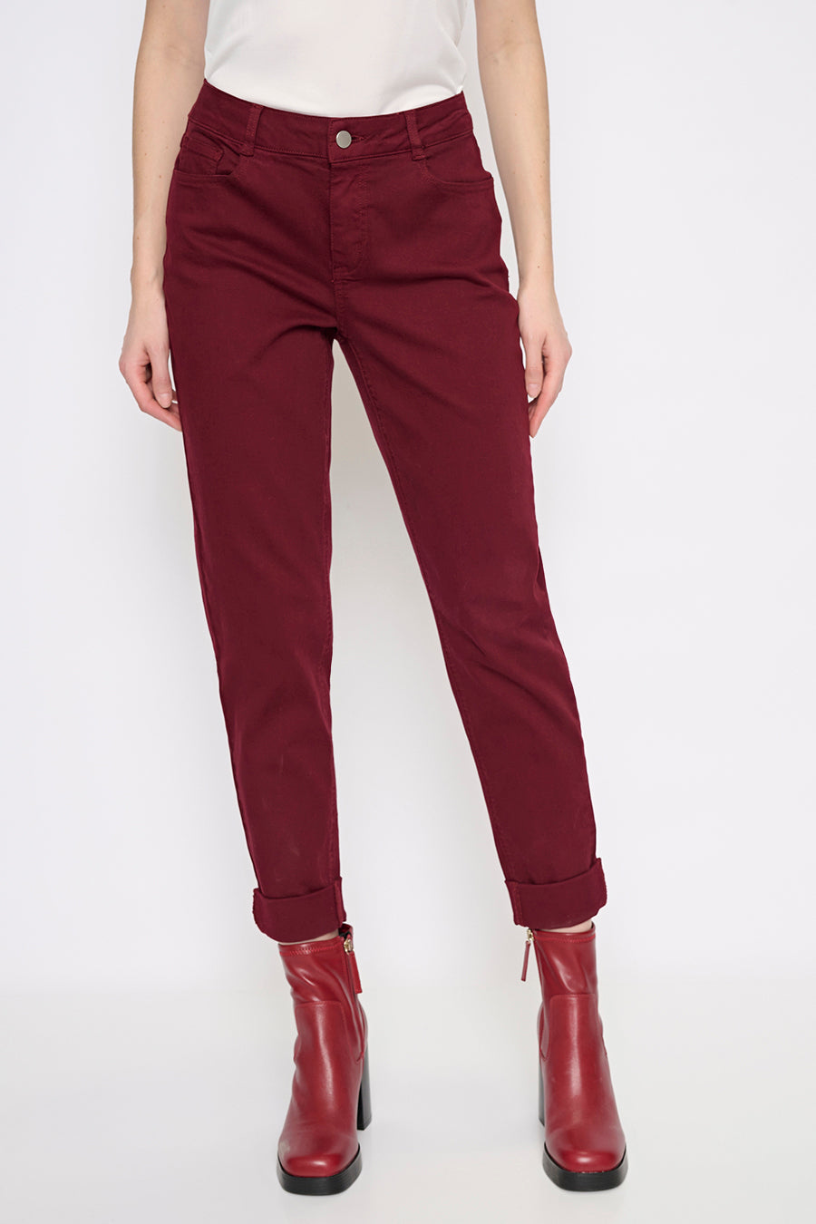 Cuffed Ankle-Length Jeans
