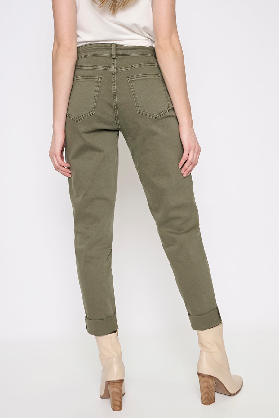 Cuffed Ankle-Length Jeans Back View