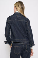 Gold Button Denim Jacket Back View