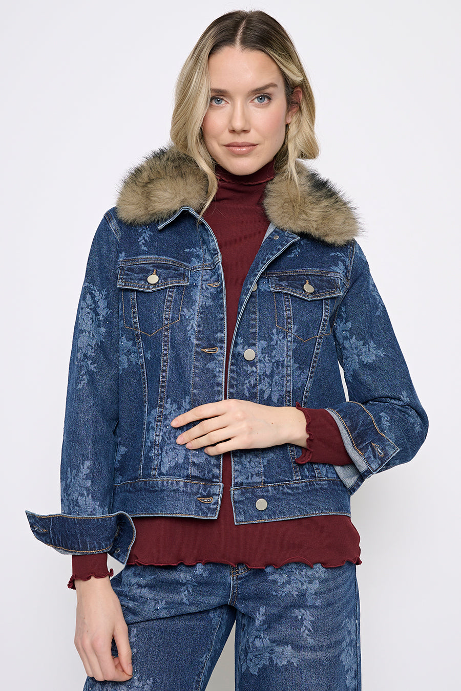 Fur Collar Denim Jacket