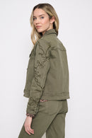 Embroidered Denim Jacket Side View