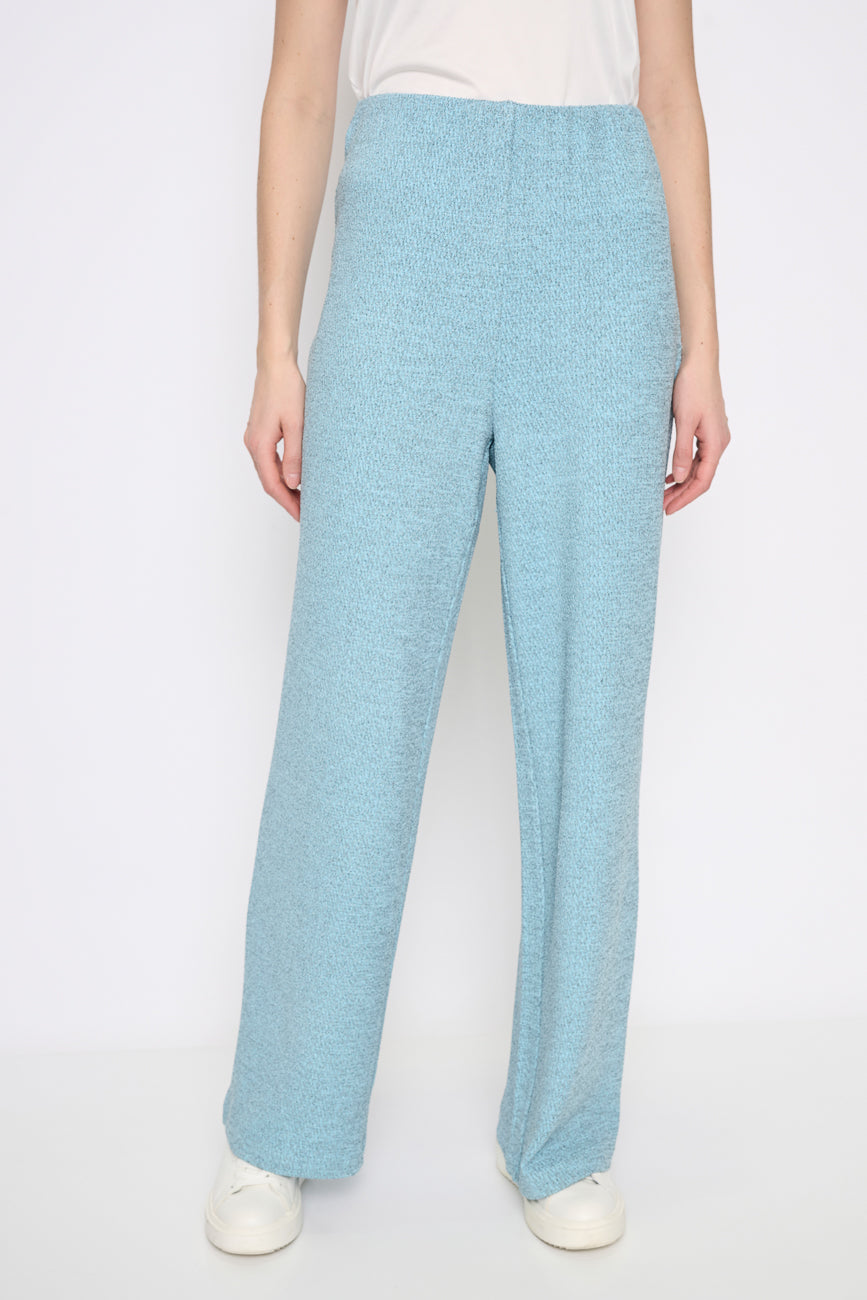 Textured Jacquard Wide-Leg Full-Length Pants