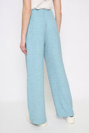 Textured Jacquard Wide-Leg Full-Length Pants Back View