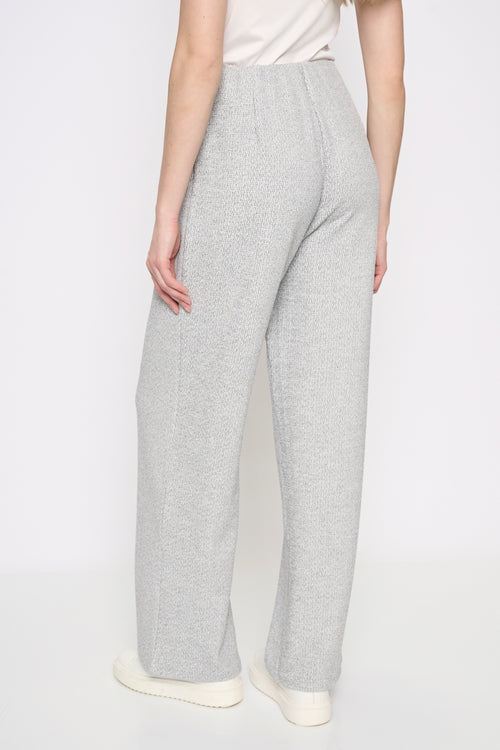 Textured Jacquard Wide-Leg Full-Length Pants Back View