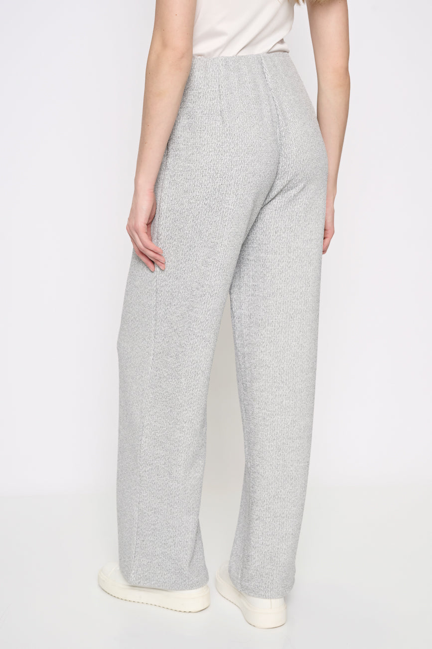 Textured Jacquard Wide-Leg Full-Length Pants Back View