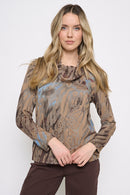Draped Neck Top Front View