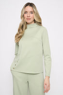 Funnel Neck Multi Seam Top Front View