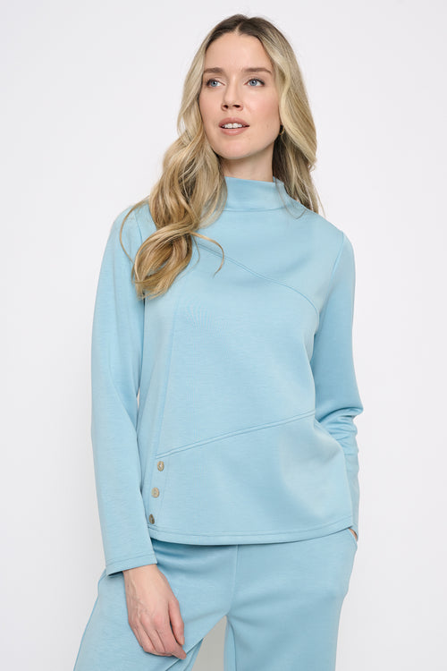Funnel Neck Multi Seam Top Front View