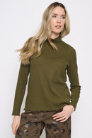 Lettuce Edge Turtleneck Top Front View