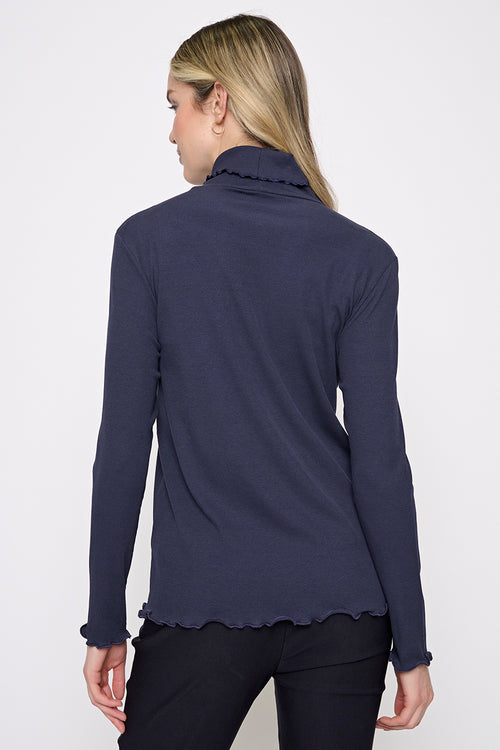 Lettuce Edge Turtleneck Top Back View