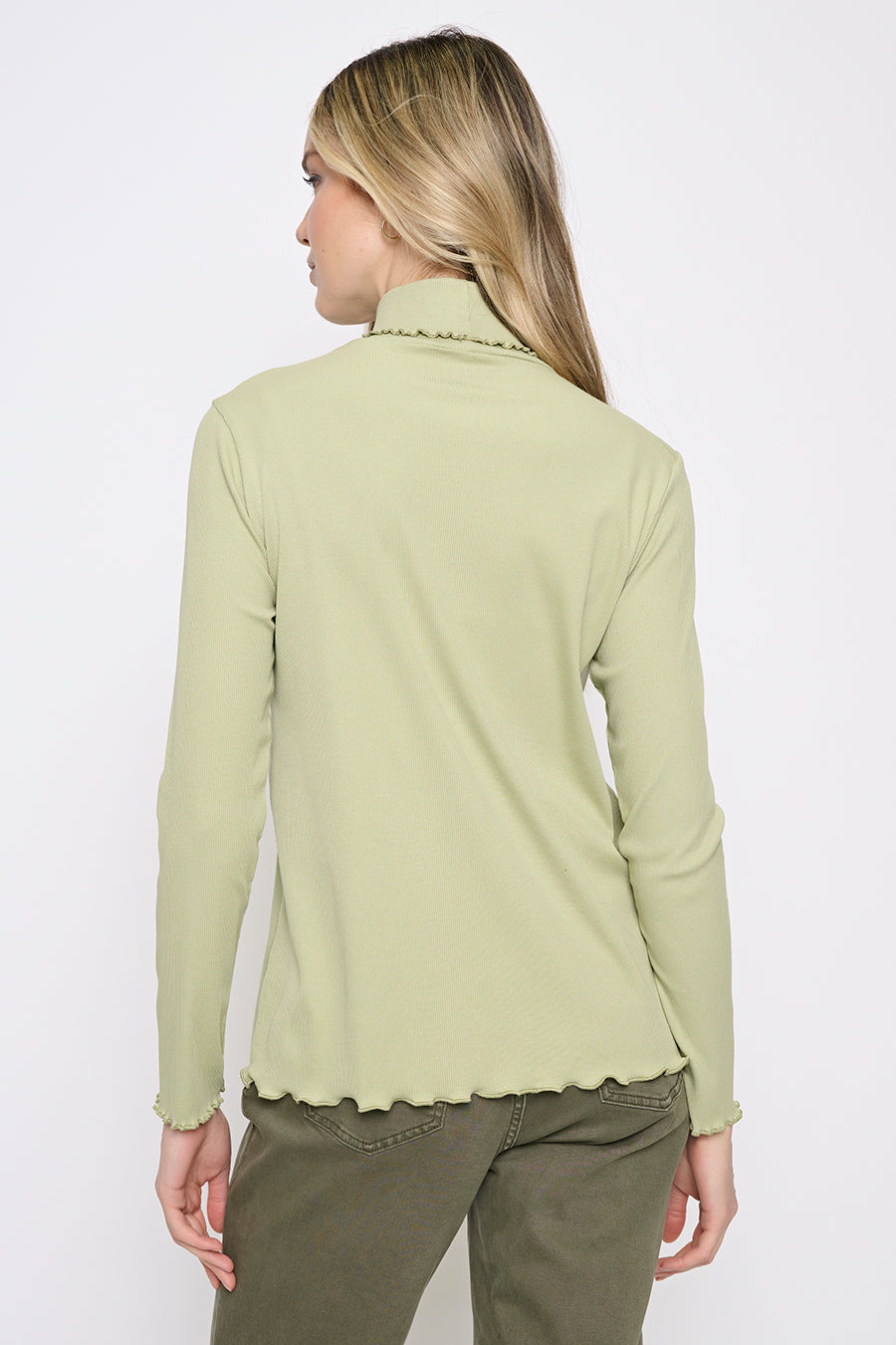 Lettuce Edge Turtleneck Top Back View