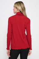 Lettuce Edge Turtleneck Top Back View