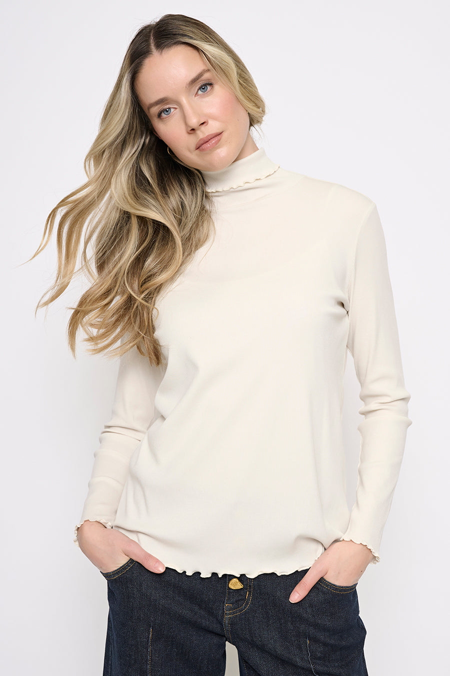 Lettuce Edge Turtleneck Top