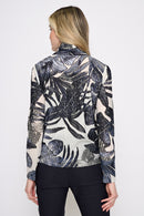 Long-Sleeve Draped Neck Top Back View