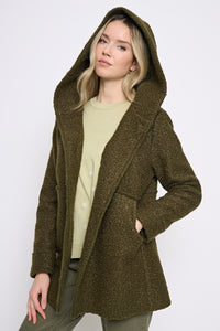 Button-Front Hooded Jacket