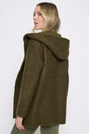 Button-Front Hooded Jacket Black View
