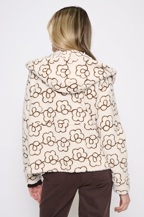 Button-Front Short Hooded Jacket Back View