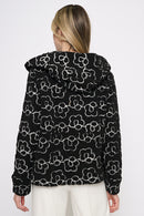 Button-Front Short Hooded Jacket Back View