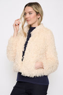 Faux Feather Short Jacket Side View