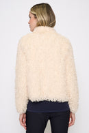 Faux Feather Short Jacket Back View