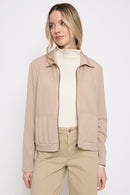 Pleated Pocket Zip Jacket Front View