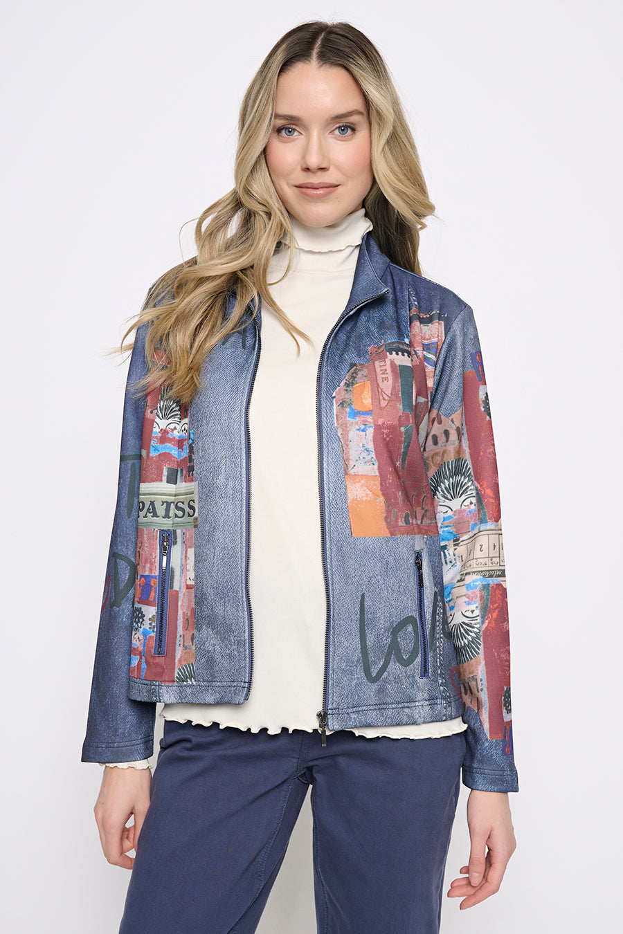 Zip-Front Jacket with Stand Collar