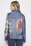 Zip-Front Jacket with Stand Collar Back View
