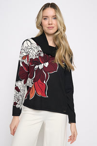 Draped Neck Custom Floral Top