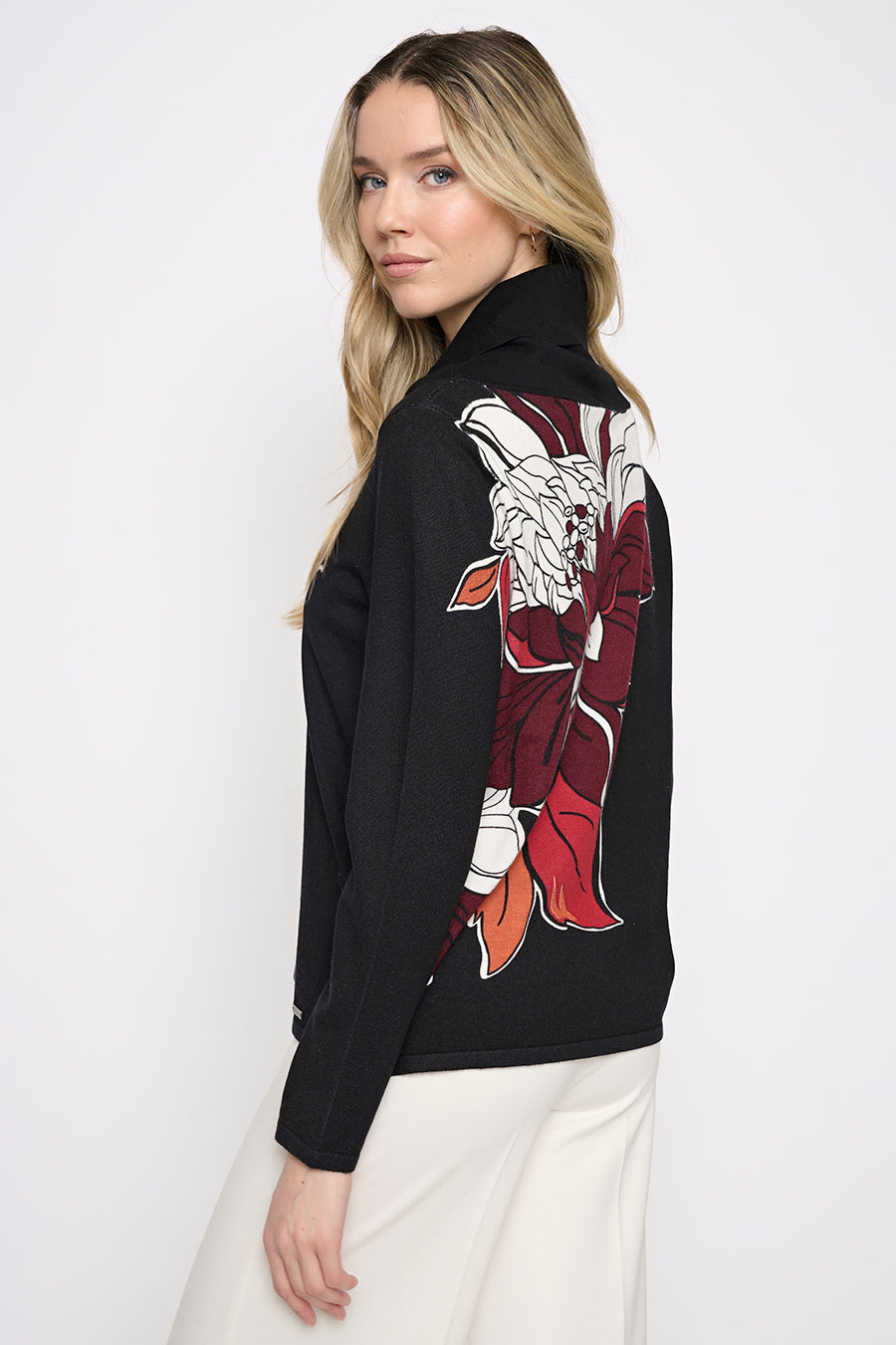 Draped Neck Custom Floral Top