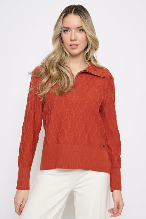 Half-Zip Chainlink Top Front View