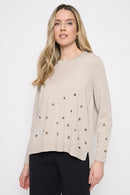 Polka-Dot Hi-Low Top Front View