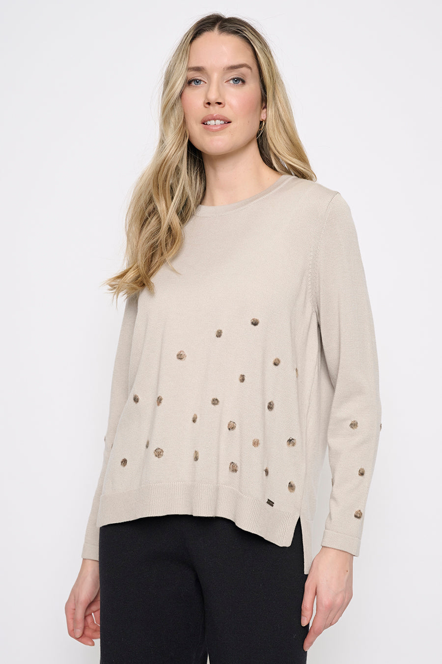 Polka-Dot Hi-Low Top