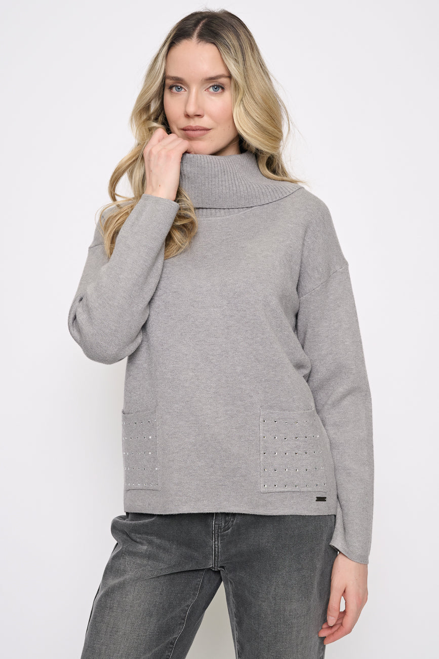 Rhinestone-Pocket Top