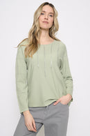 Rhinestone Linear Knit Top Front View