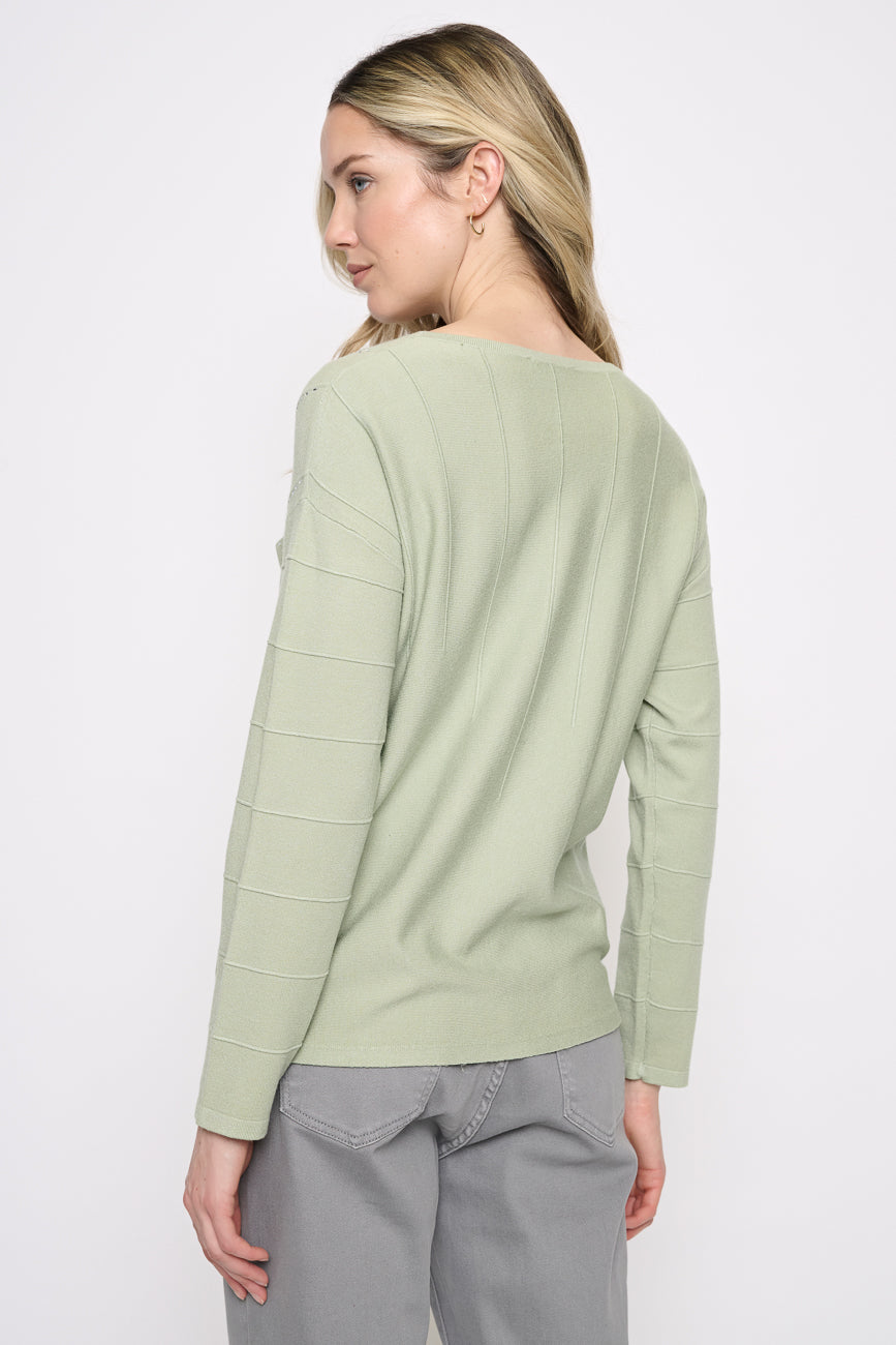 Rhinestone Linear Knit Top Back View