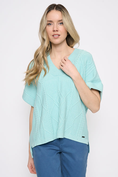 Short-Sleeve V-Neck Top Front View