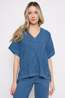 Short-Sleeve V-Neck Top Front View